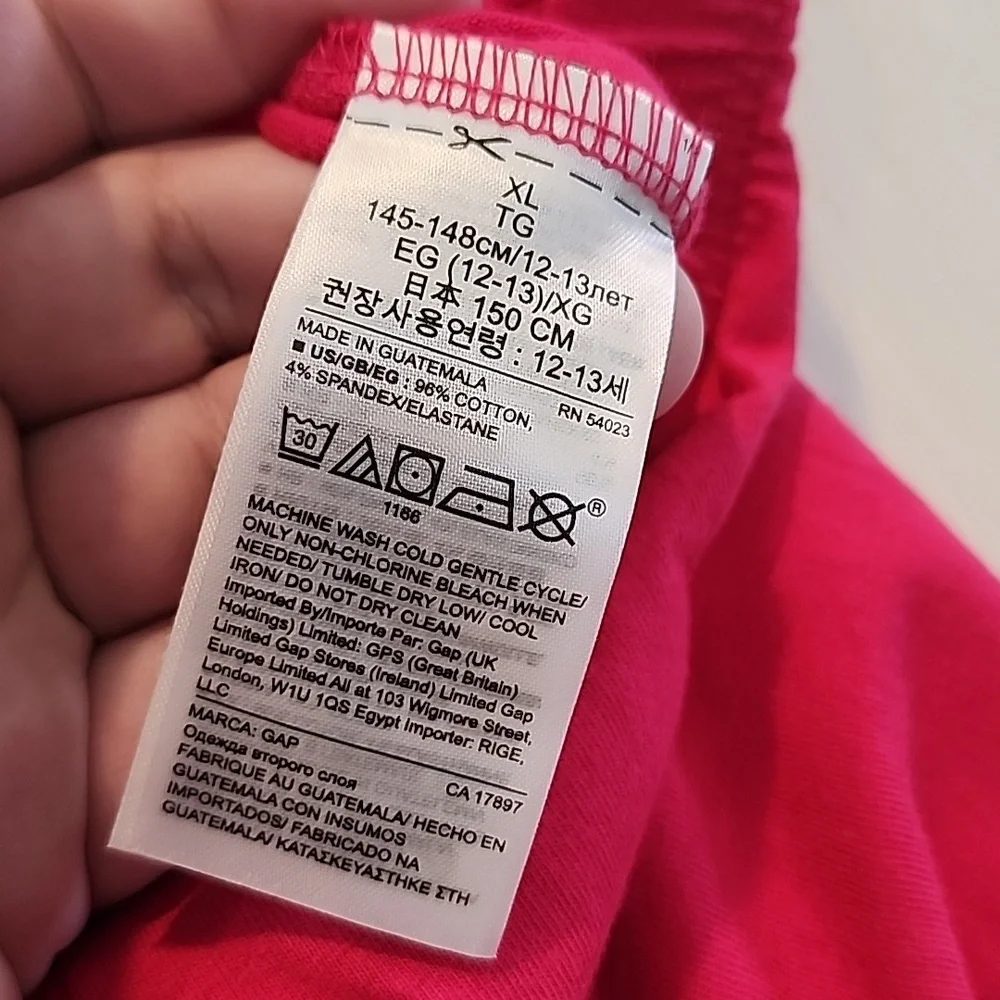 GAP Kids Heathered Gray and Pink Leggings 2 Piece Lot, Girls Size XL (12)